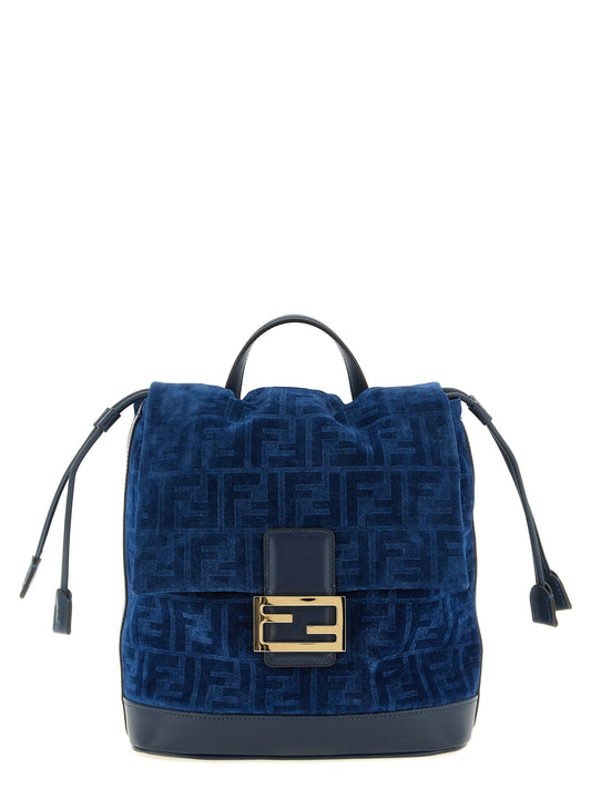 Fendi Blue Cotton Backpack Curated Luxury Accessories by Orvyn