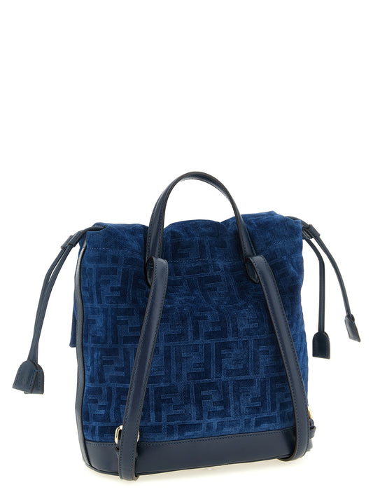 Fendi Blue Cotton Backpack Curated Luxury Accessories by Orvyn