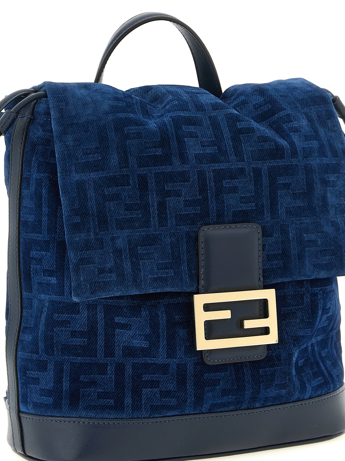 Fendi Blue Cotton Backpack Curated Luxury Accessories by Orvyn