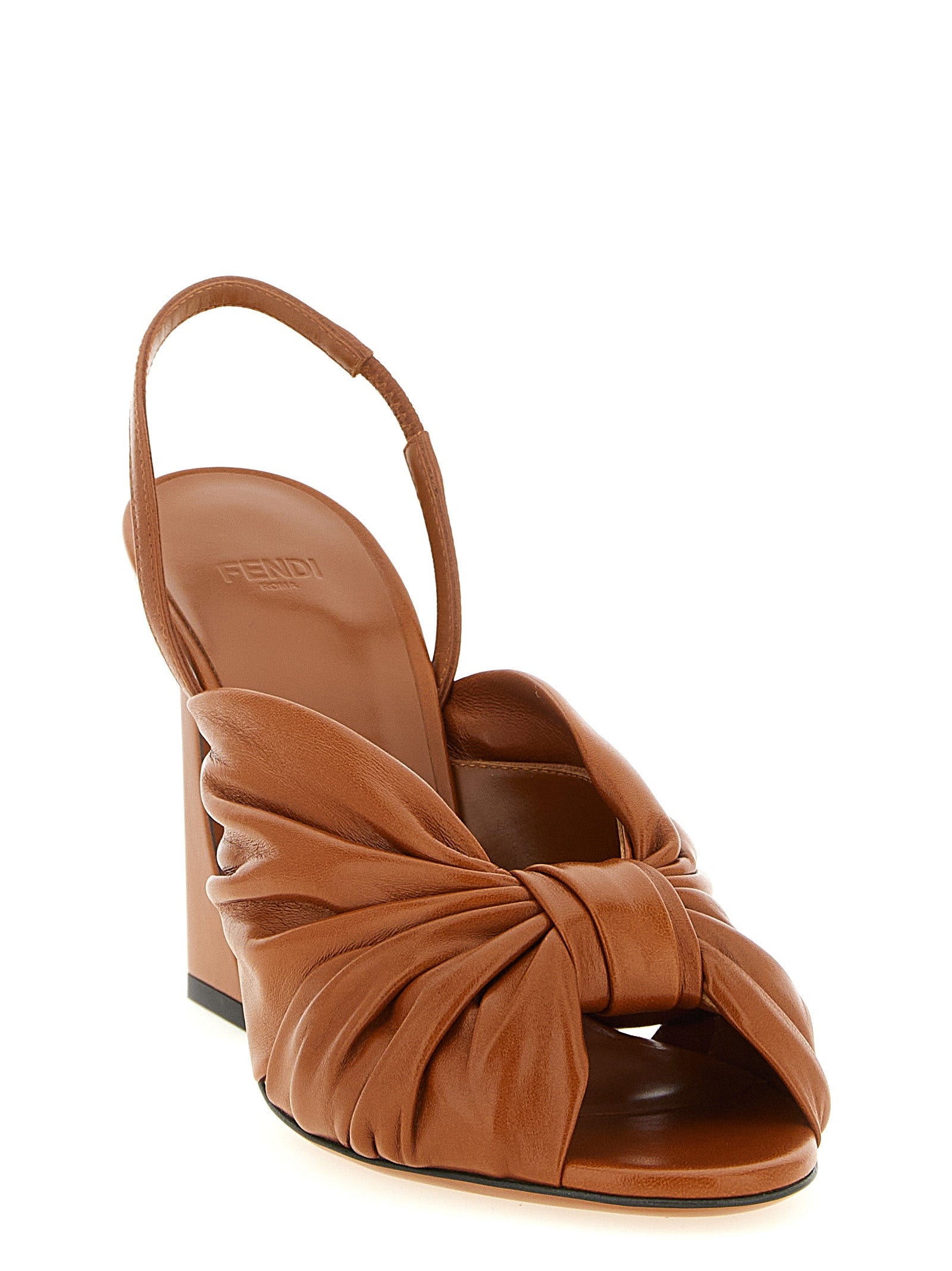 Fendi Brown 'Arco' Sandals Curated Luxury Accessories by Orvyn