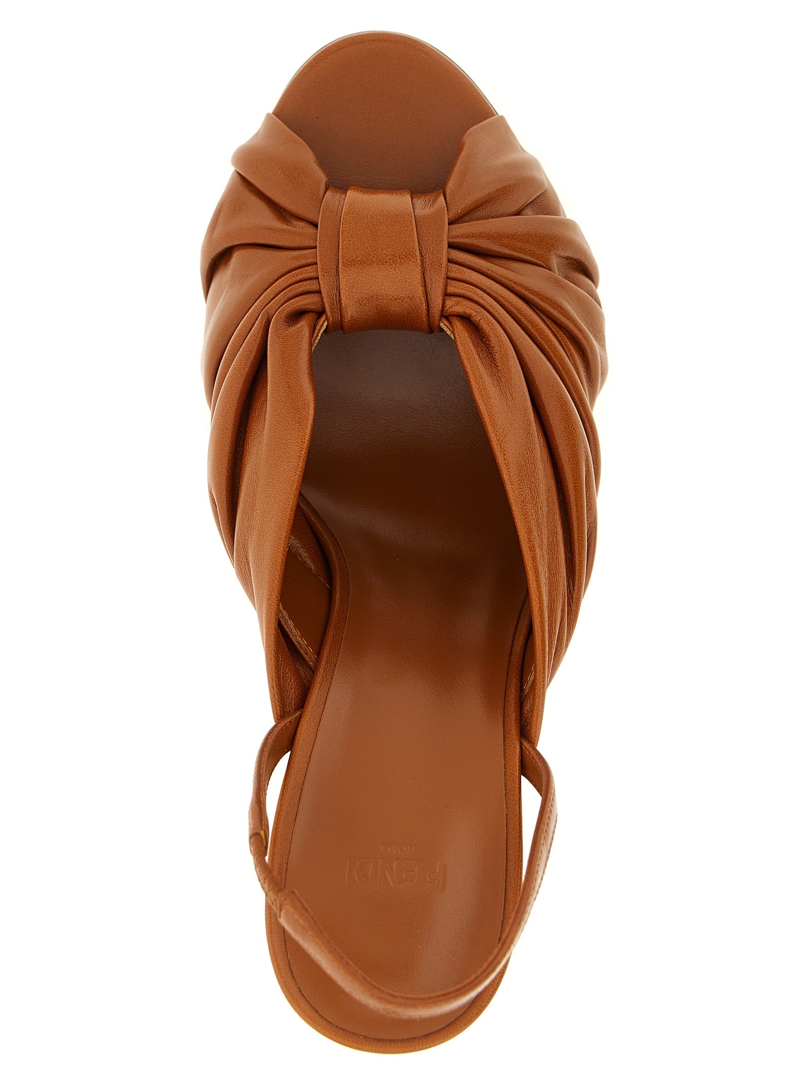 Fendi Brown 'Arco' Sandals Curated Luxury Accessories by Orvyn