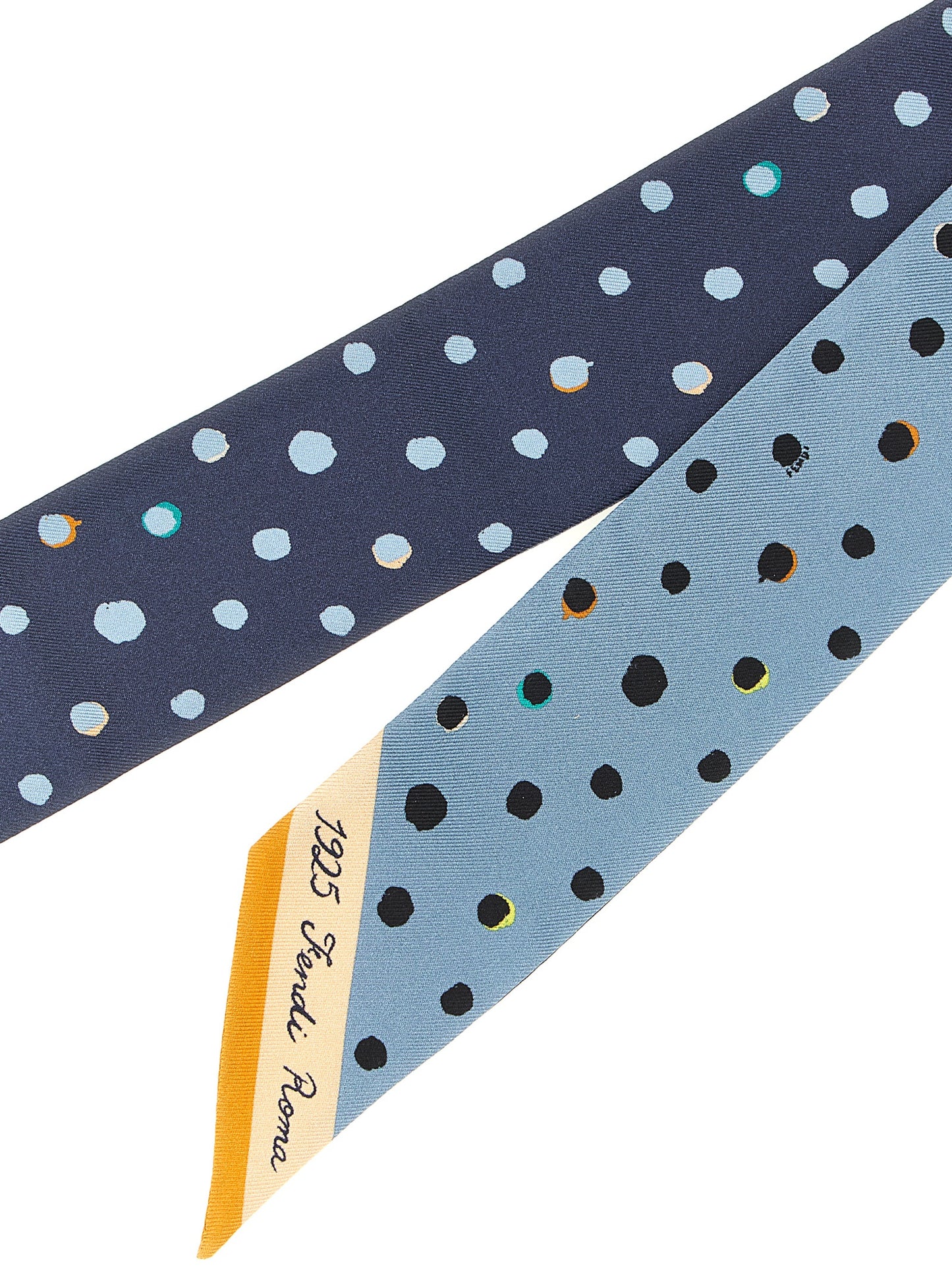 Fendi Multicolor 'S Signature Flair. This Double-Sided' Foulard Curated Luxury Accessories by Orvyn