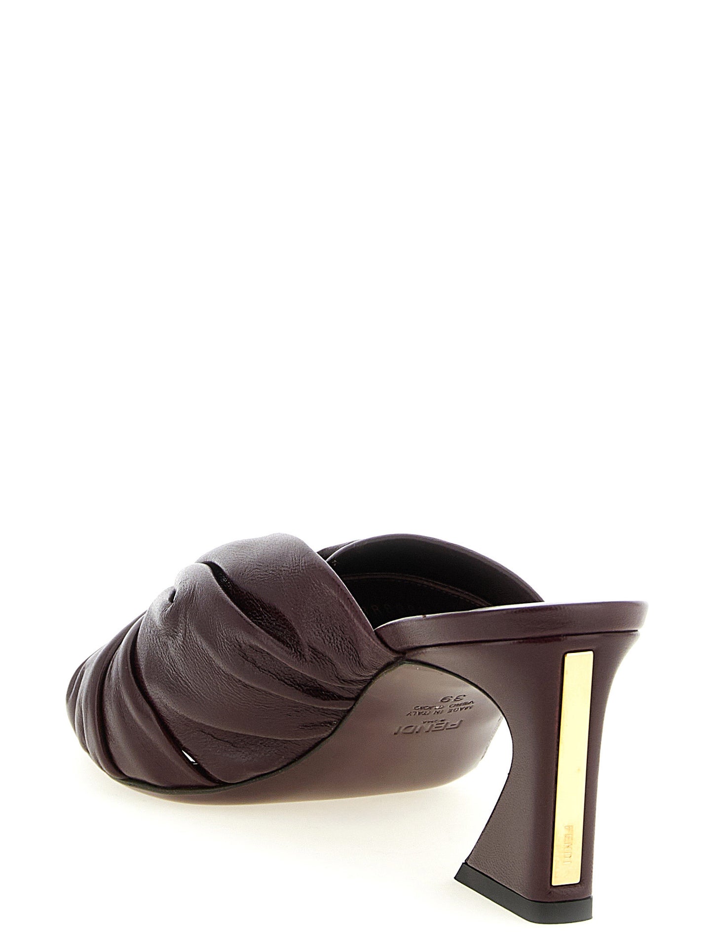 Fendi Bordeaux Lamb Leather Platform Sandals Curated Luxury Accessories by Orvyn