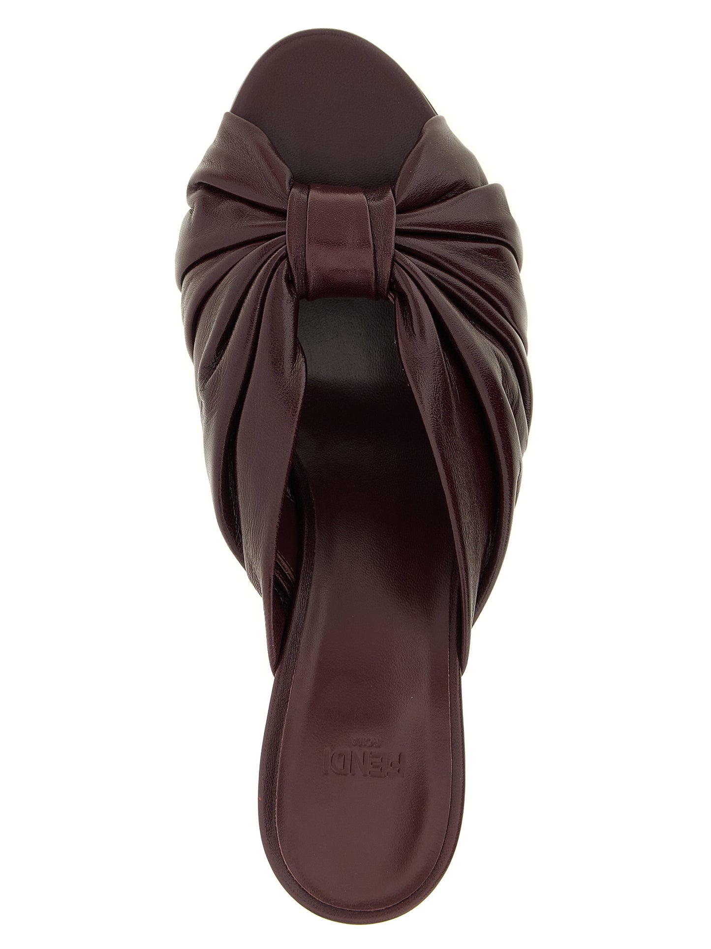 Fendi Bordeaux Lamb Leather Platform Sandals Curated Luxury Accessories by Orvyn