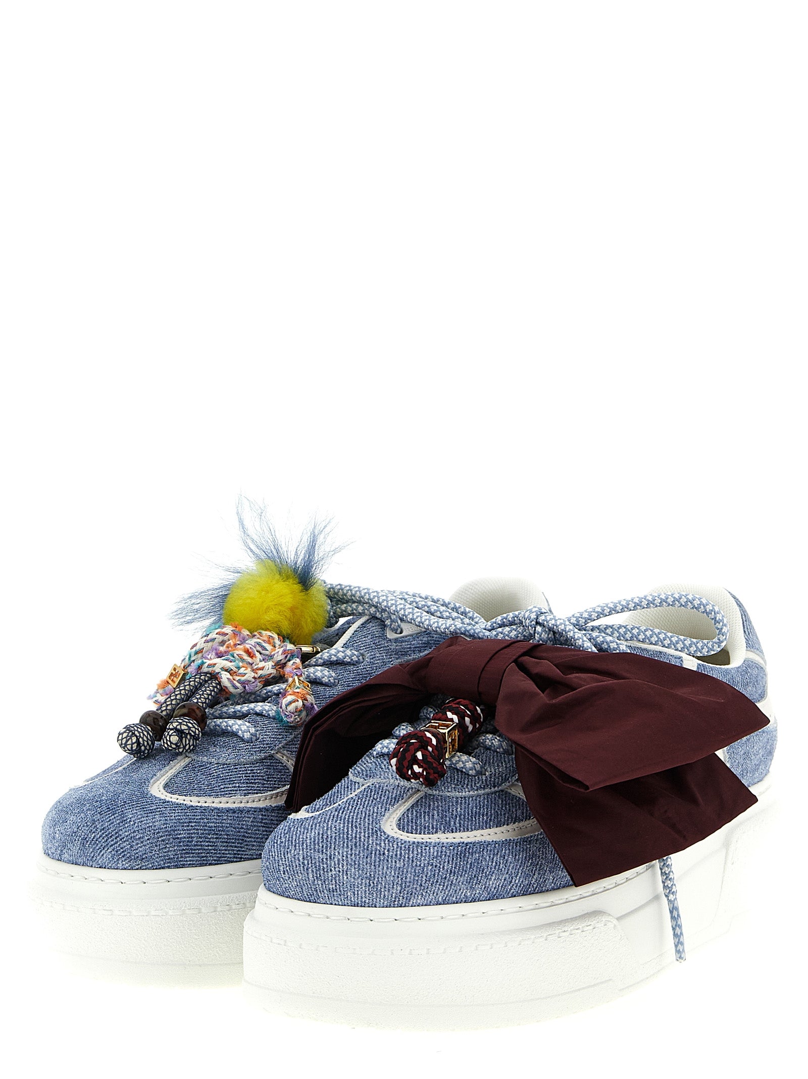 Fendi Blue 'Platform' 'Fendi Match' Sneakers Curated Luxury Accessories by Orvyn