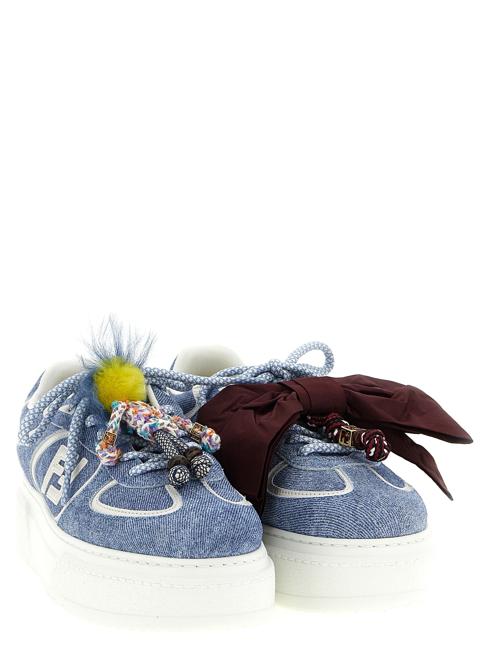 Fendi Blue 'Platform' 'Fendi Match' Sneakers Curated Luxury Accessories by Orvyn
