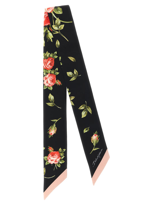 Dolce & Gabbana Black Silk Foulard Curated Luxury Accessories by Orvyn