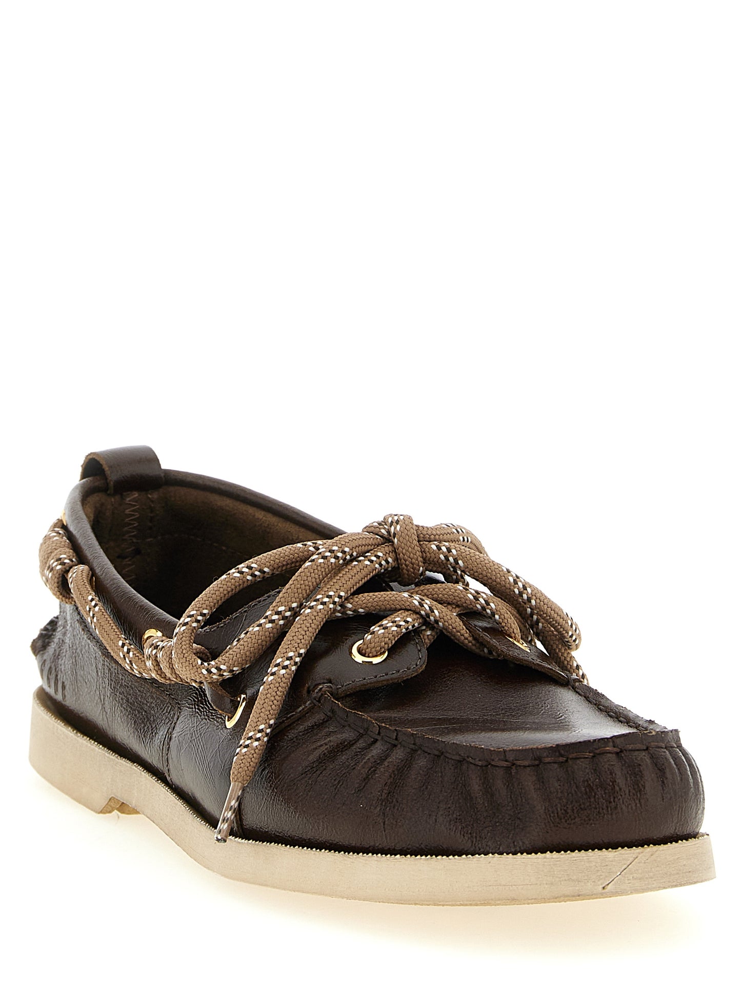 Golden Goose Brown Cowhide Slip-On Loafers Curated Luxury Accessories by Orvyn