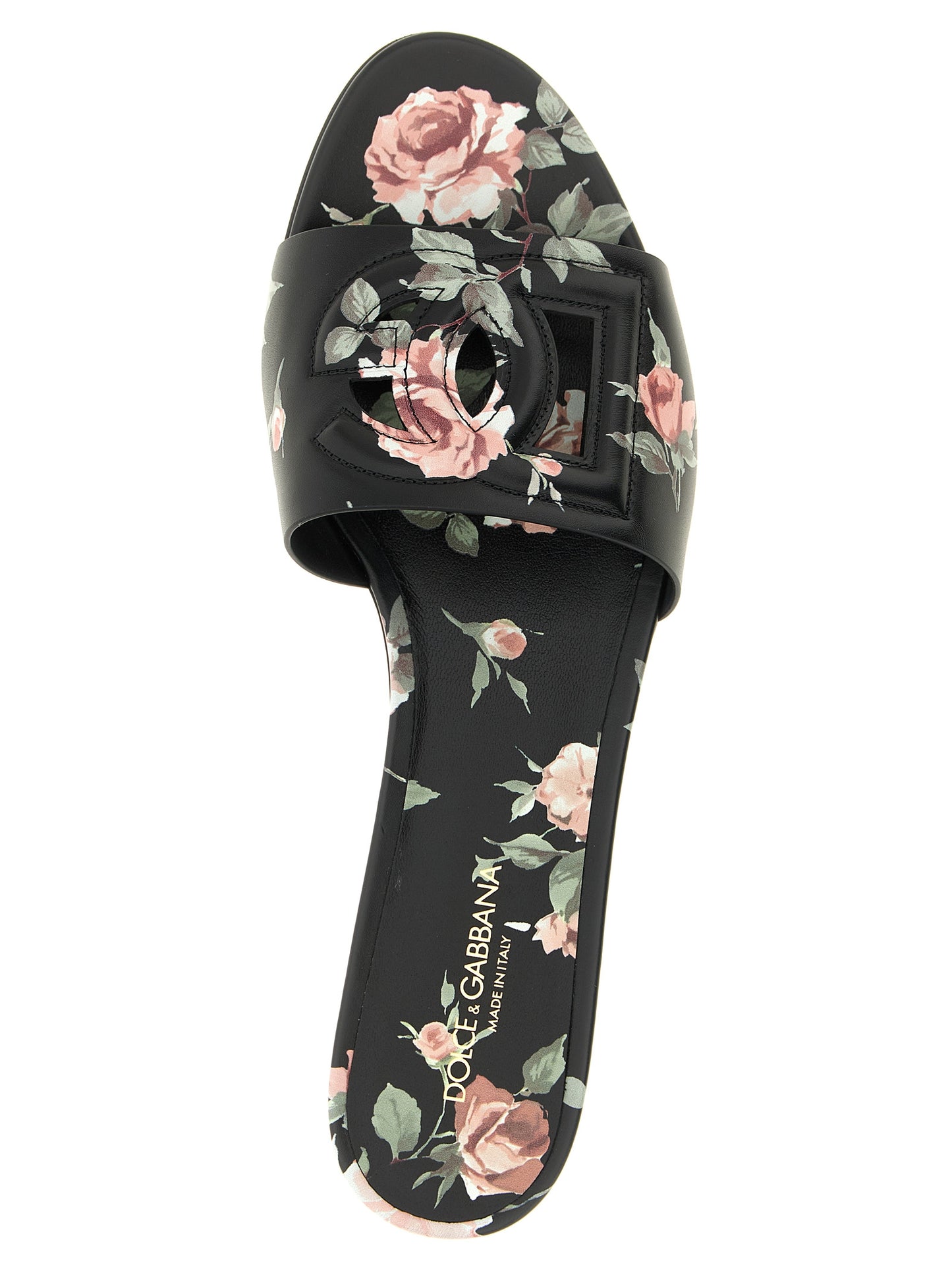 Dolce & Gabbana Black 'Bianca' Slides Curated Luxury Accessories by Orvyn