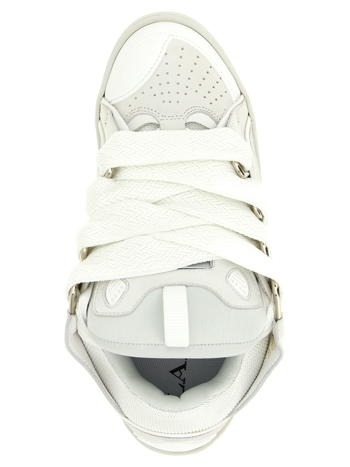 Lanvin White 'Curb' Sneakers Curated Luxury Accessories by Orvyn