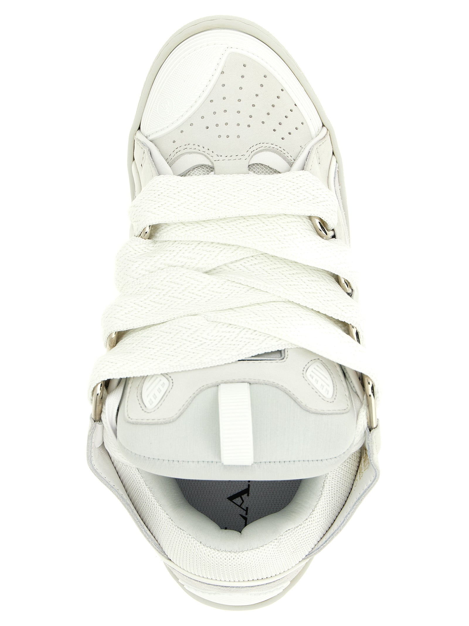 Lanvin White 'Curb' Sneakers Curated Luxury Accessories by Orvyn