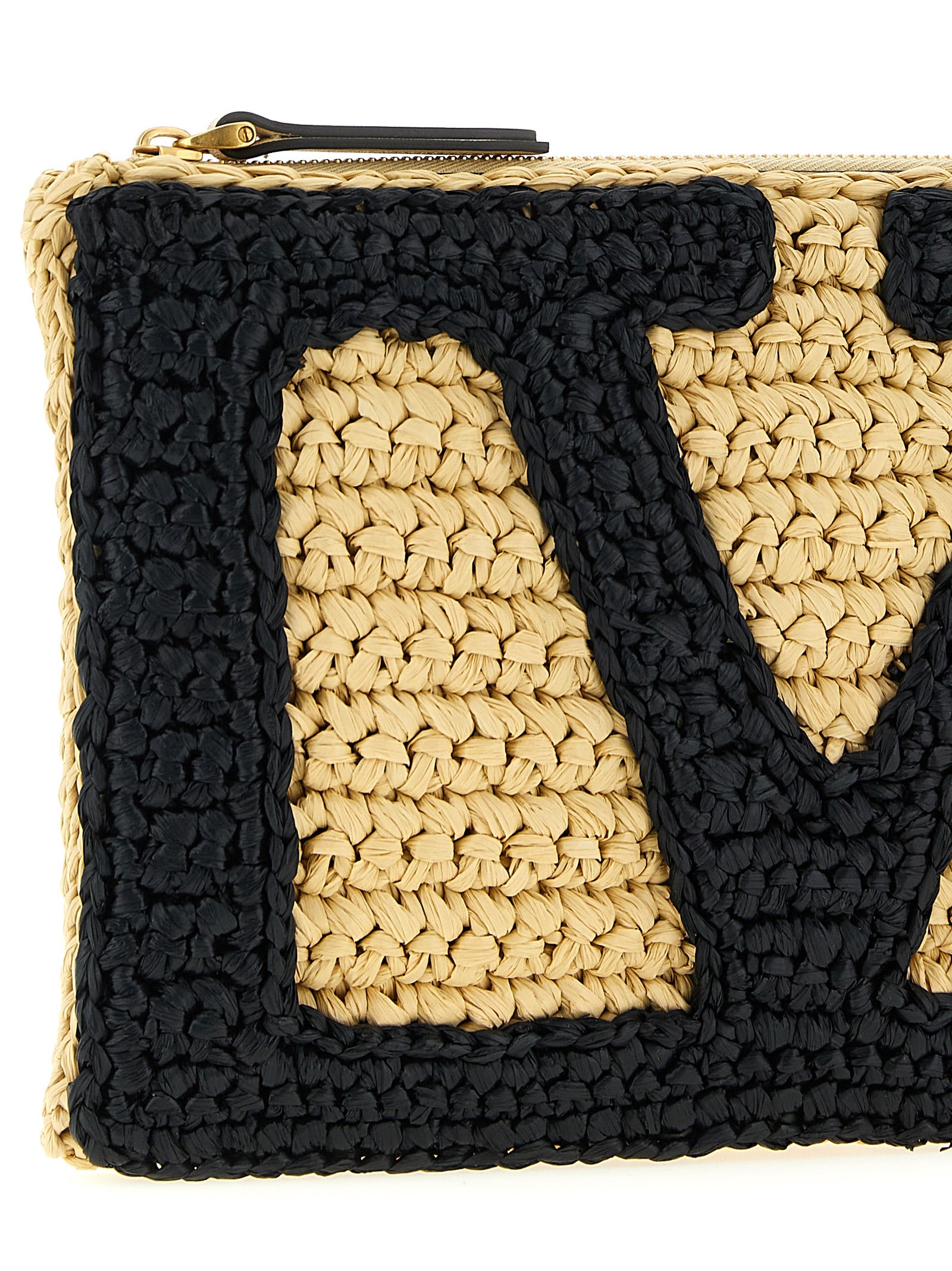 Valentino Garavani Black 'Viva Superstar Crochet' Medium Clutch Curated Luxury Accessories by Orvyn