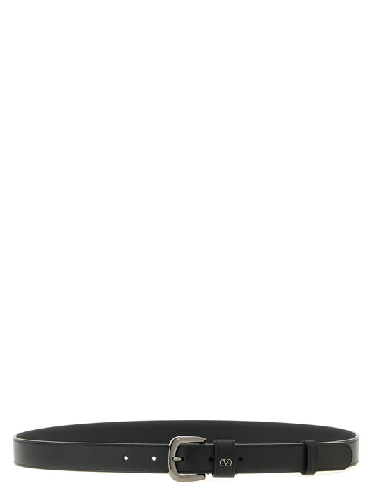 Valentino Garavani Black Calfskin Regular Belt Curated Luxury Accessories by Orvyn