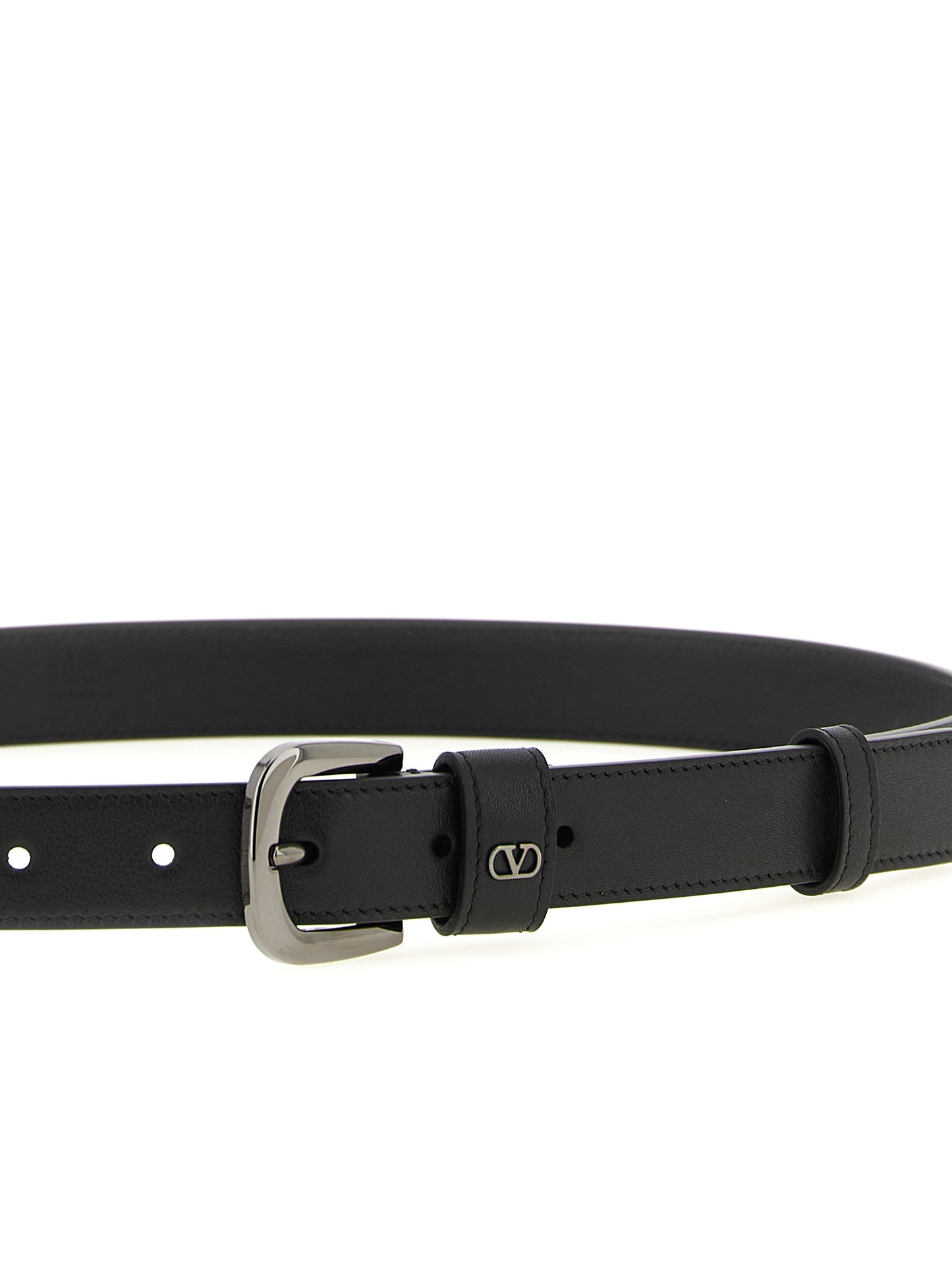 Valentino Garavani Black Calfskin Regular Belt Curated Luxury Accessories by Orvyn