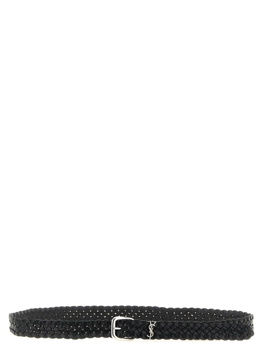 Saint Laurent Black 'Cassandre' Belt Curated Luxury Accessories by Orvyn