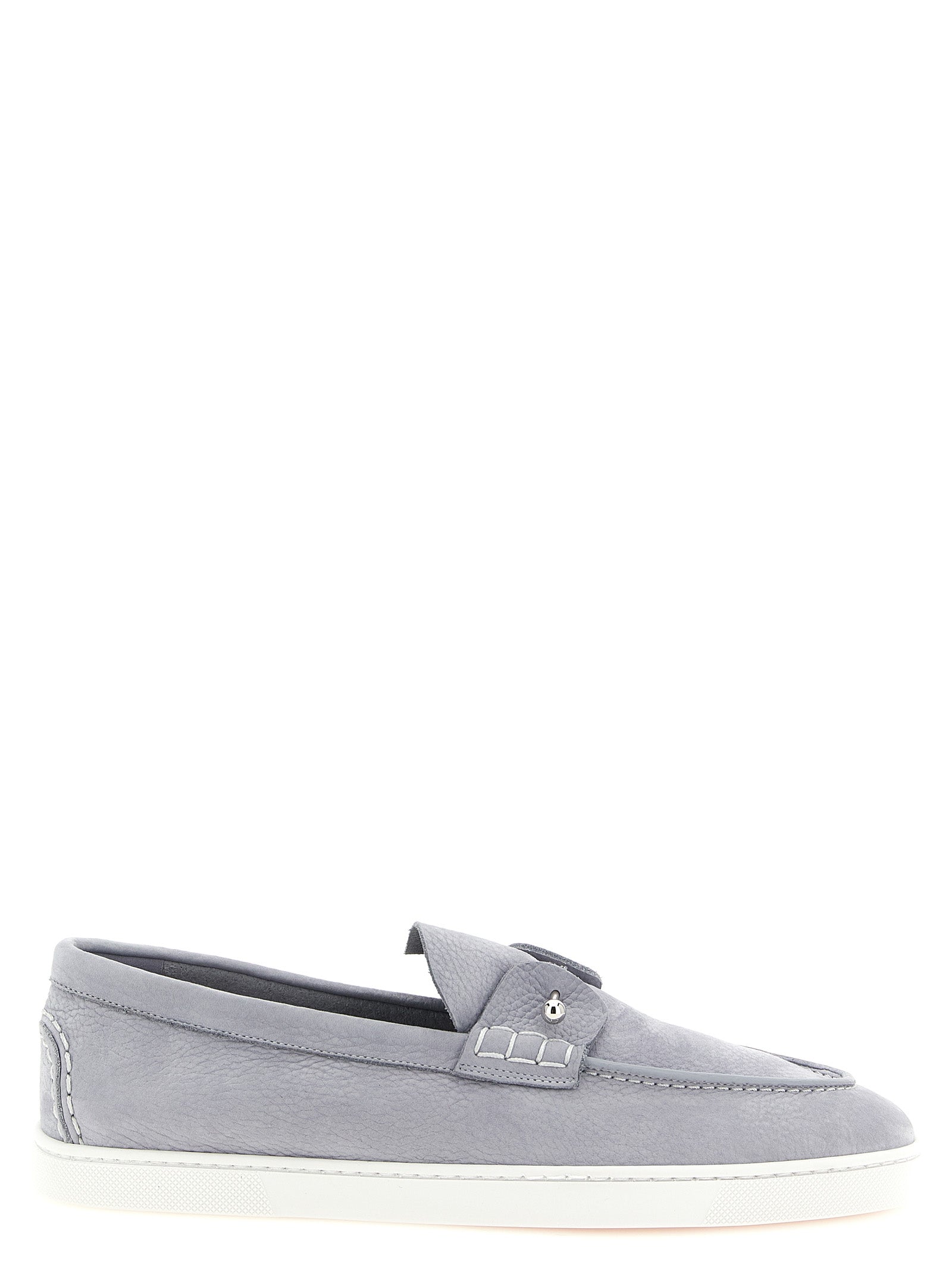 Christian Louboutin Gray 'Chambeliboat' Loafers Curated Luxury Accessories by Orvyn