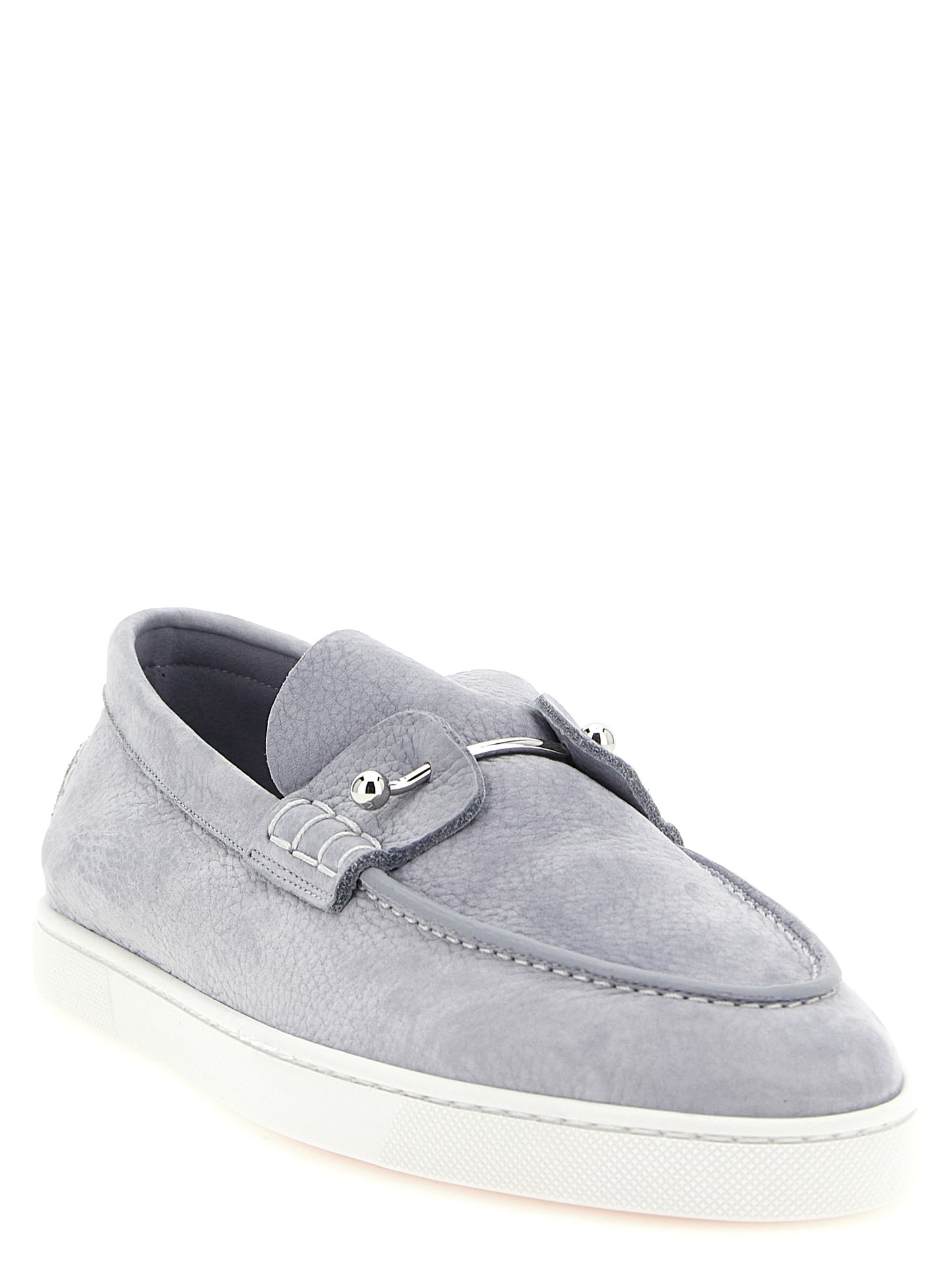 Christian Louboutin Gray 'Chambeliboat' Loafers Curated Luxury Accessories by Orvyn