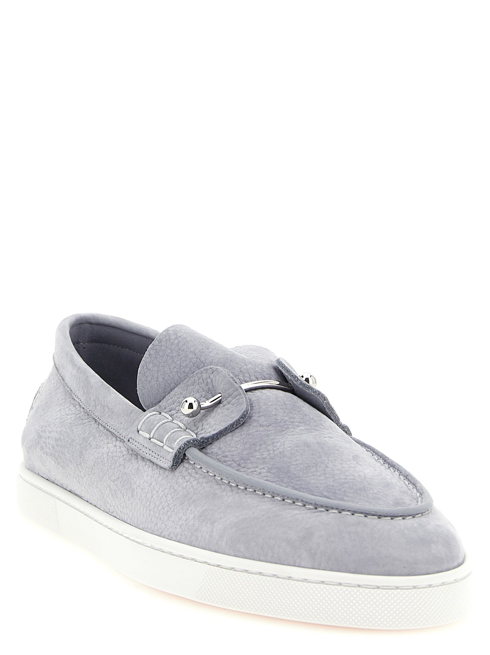 Christian Louboutin Gray 'Chambeliboat' Loafers Curated Luxury Accessories by Orvyn