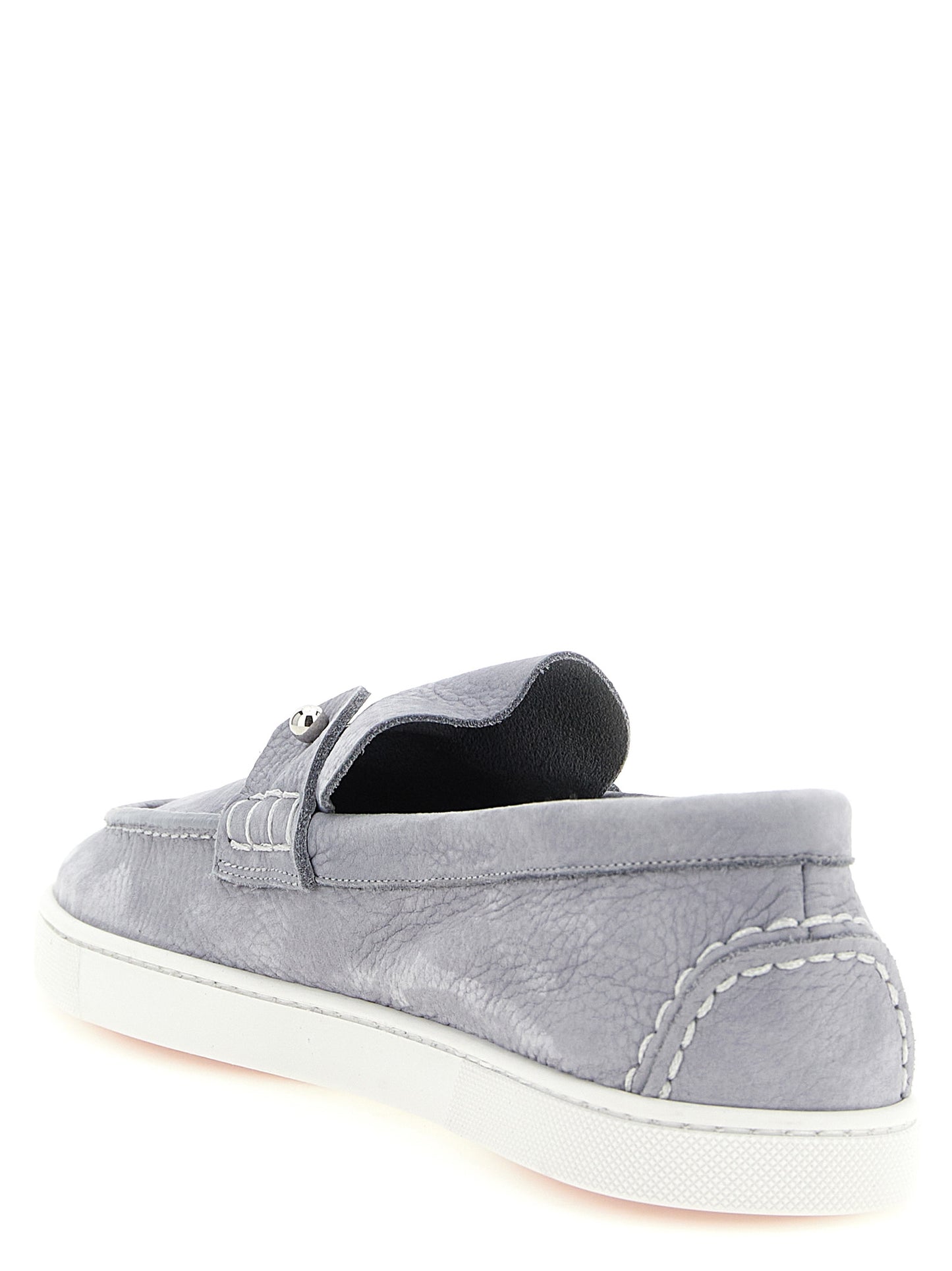 Christian Louboutin Gray 'Chambeliboat' Loafers Curated Luxury Accessories by Orvyn