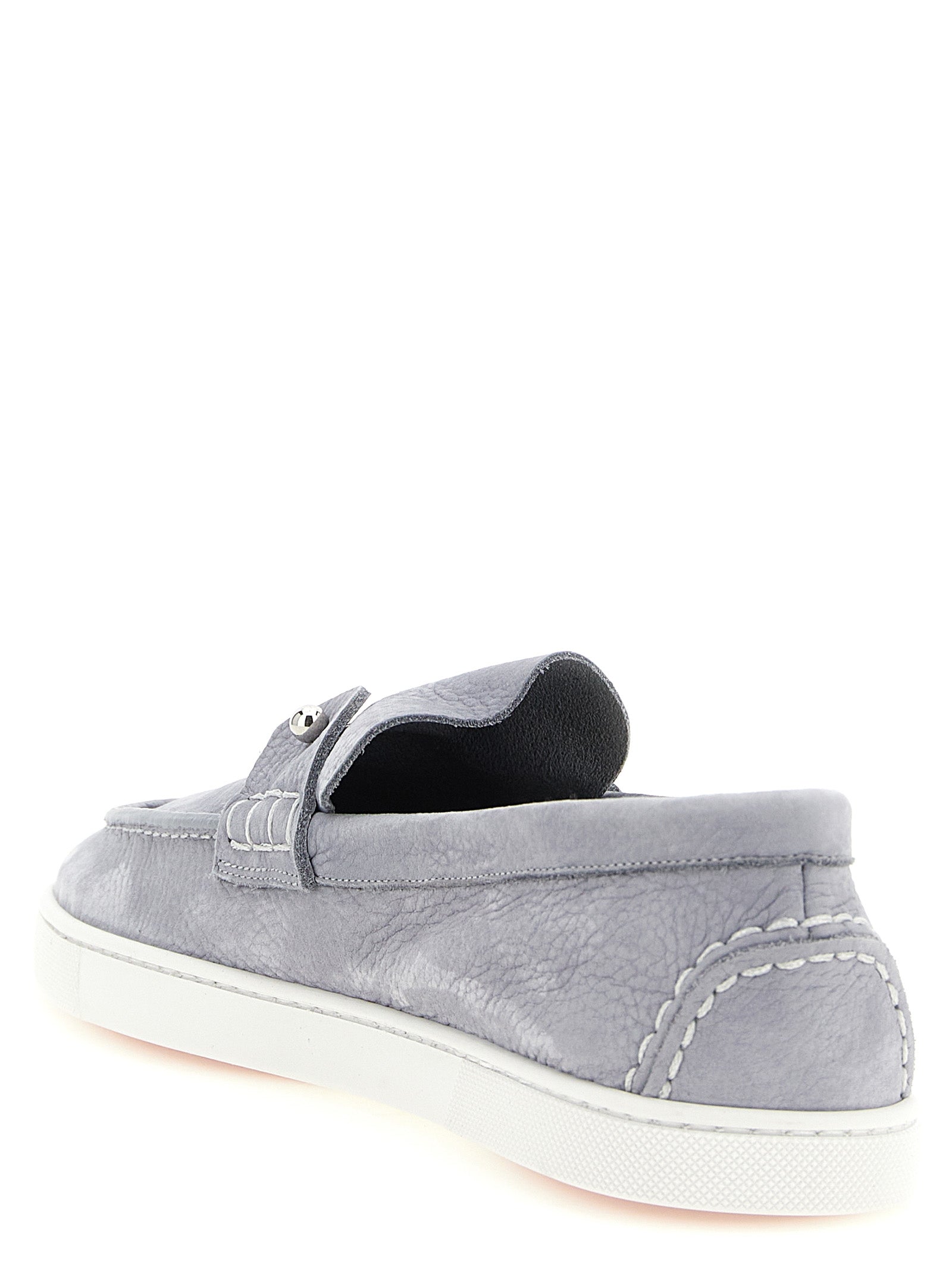 Christian Louboutin Gray 'Chambeliboat' Loafers Curated Luxury Accessories by Orvyn