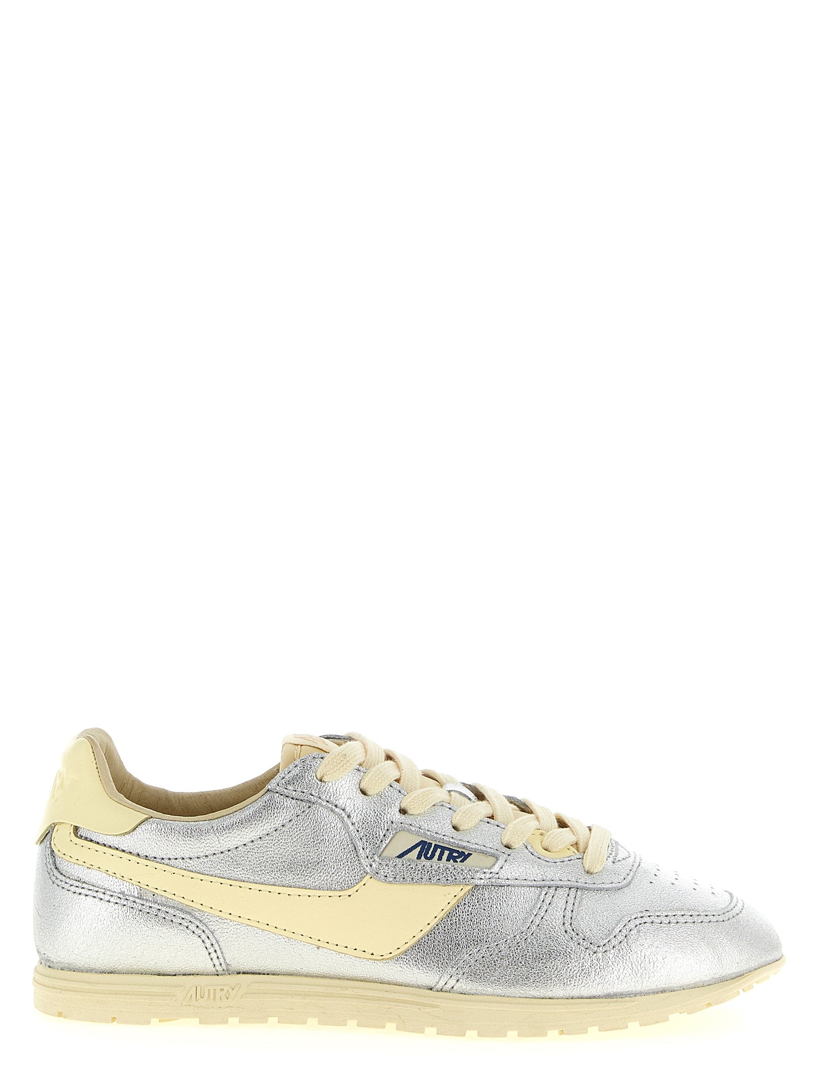 Autry Silver Cowhide Low Top Sneakers Curated Luxury Accessories by Orvyn