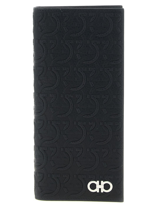 Ferragamo Black 'Gancini' Wallet Curated Luxury Accessories by Orvyn
