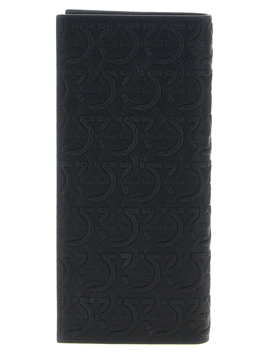 Ferragamo Black 'Gancini' Wallet Curated Luxury Accessories by Orvyn