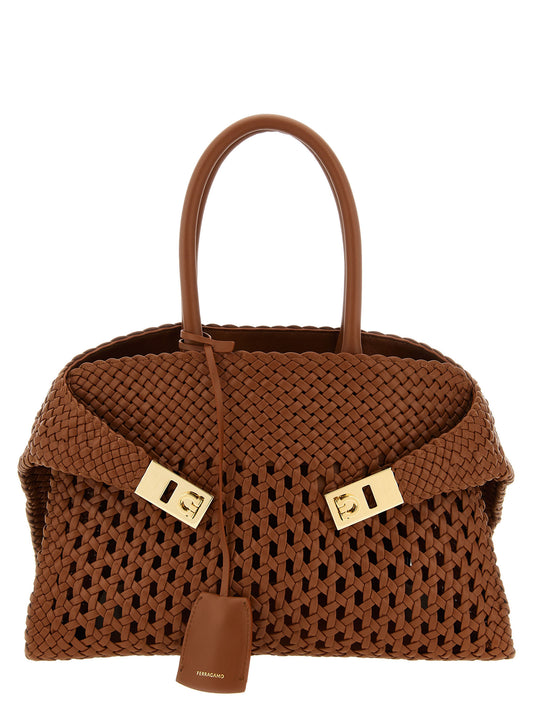 Ferragamo Brown 'Hug Th S' Handbag Curated Luxury Accessories by Orvyn