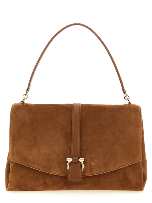 Ferragamo Brown 'Gancini' Shoulder Bag Curated Luxury Accessories by Orvyn