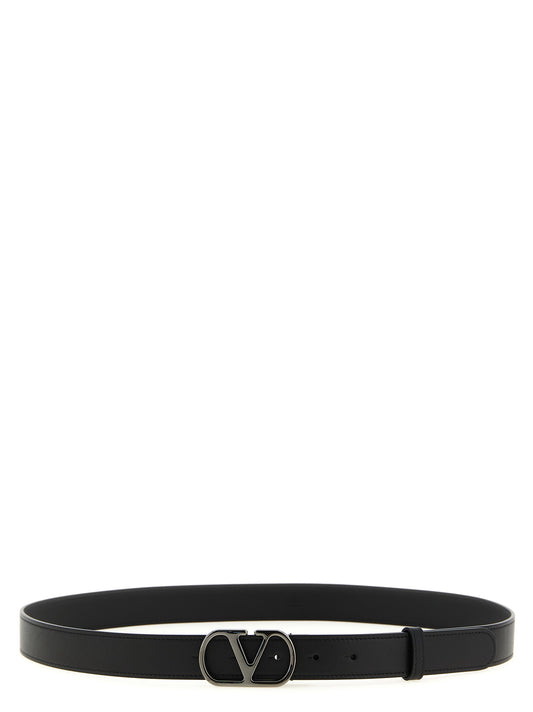Valentino Garavani Black 'VLogo Signature' Belt Curated Luxury Accessories by Orvyn