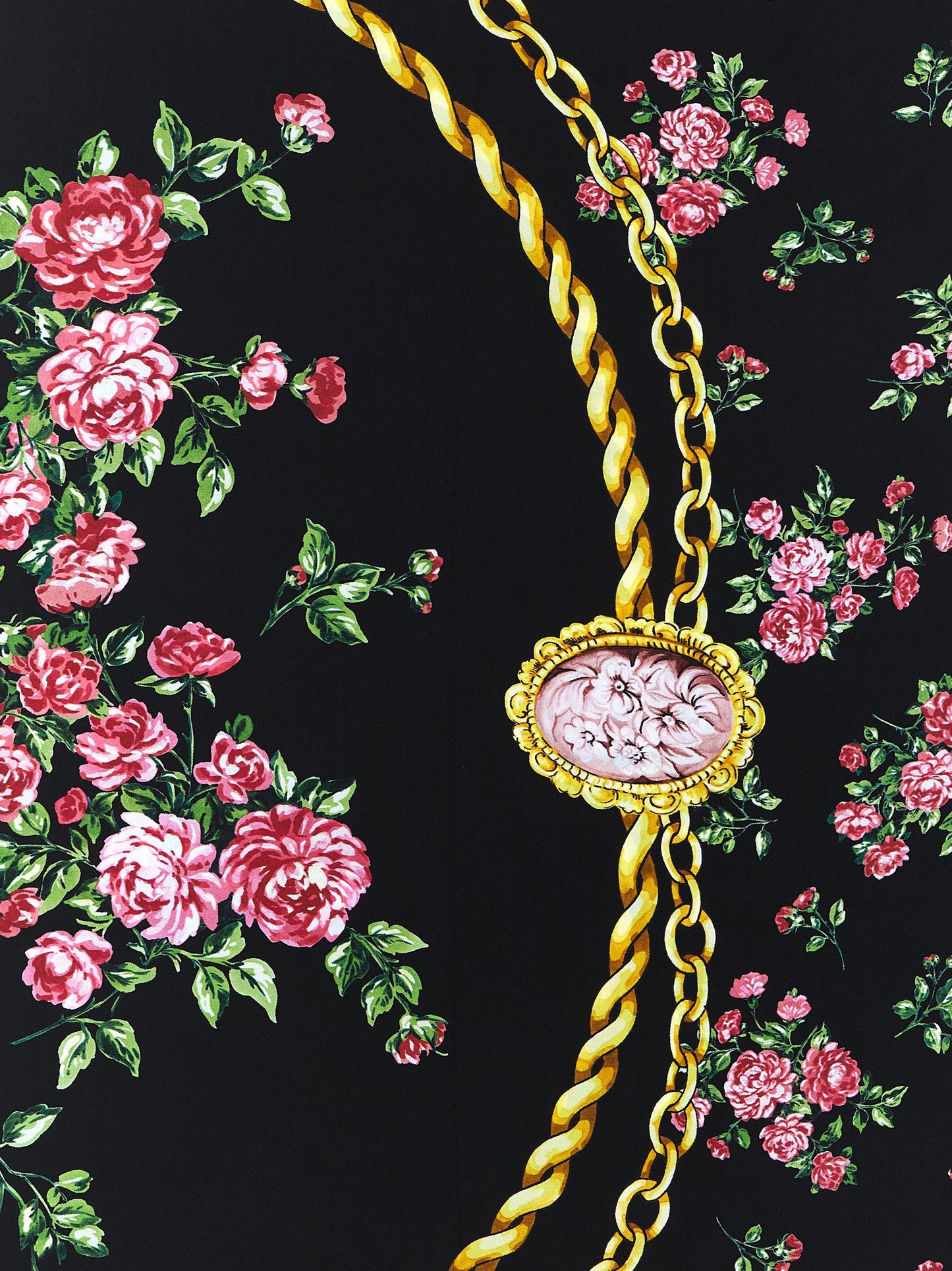 Dolce & Gabbana Black 'Mazzolini Di Rose' Scarf Curated Luxury Accessories by Orvyn