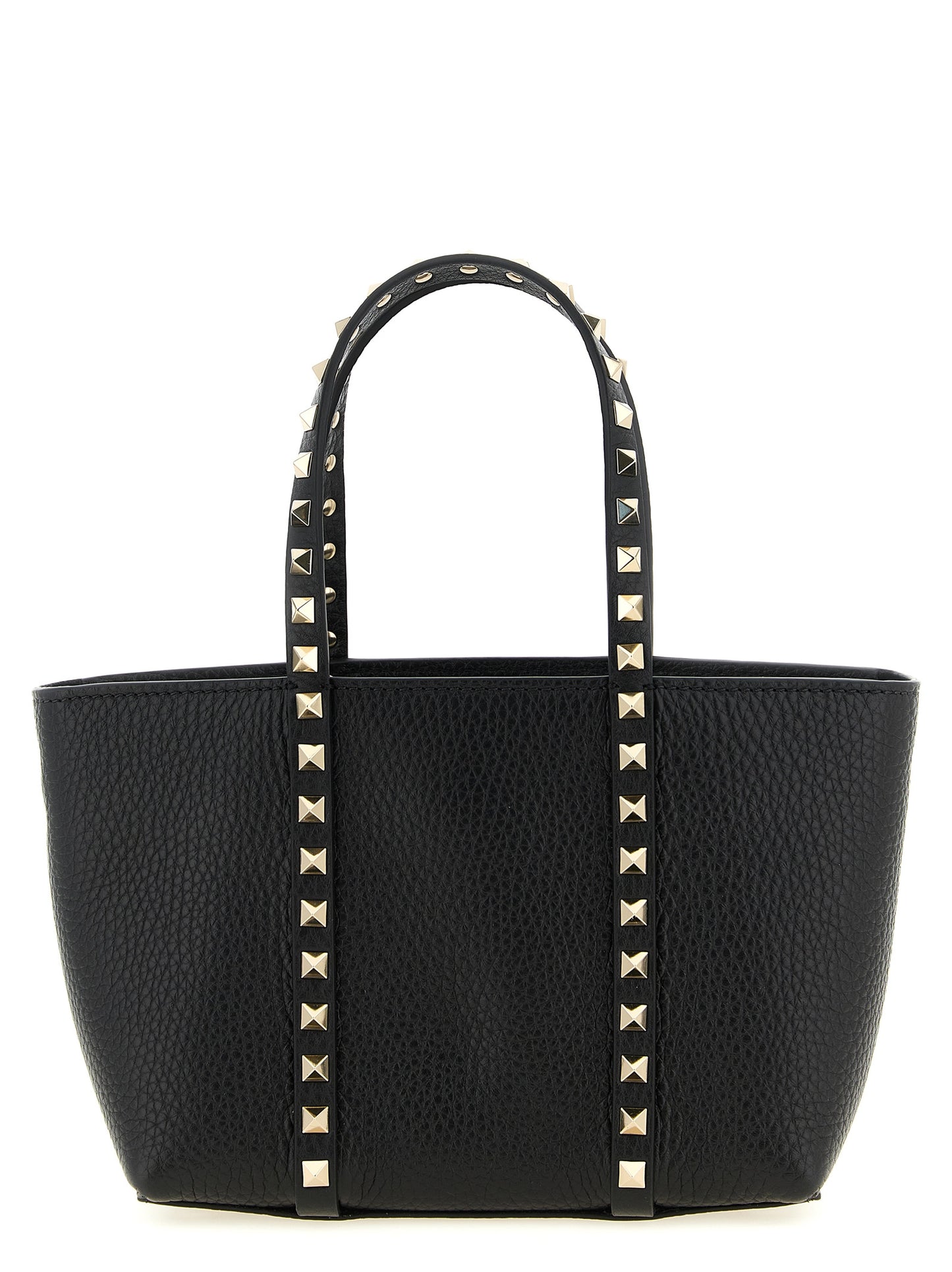 Valentino Garavani Black 'Rockstud' Mini Tote Bag Curated Luxury Accessories by Orvyn