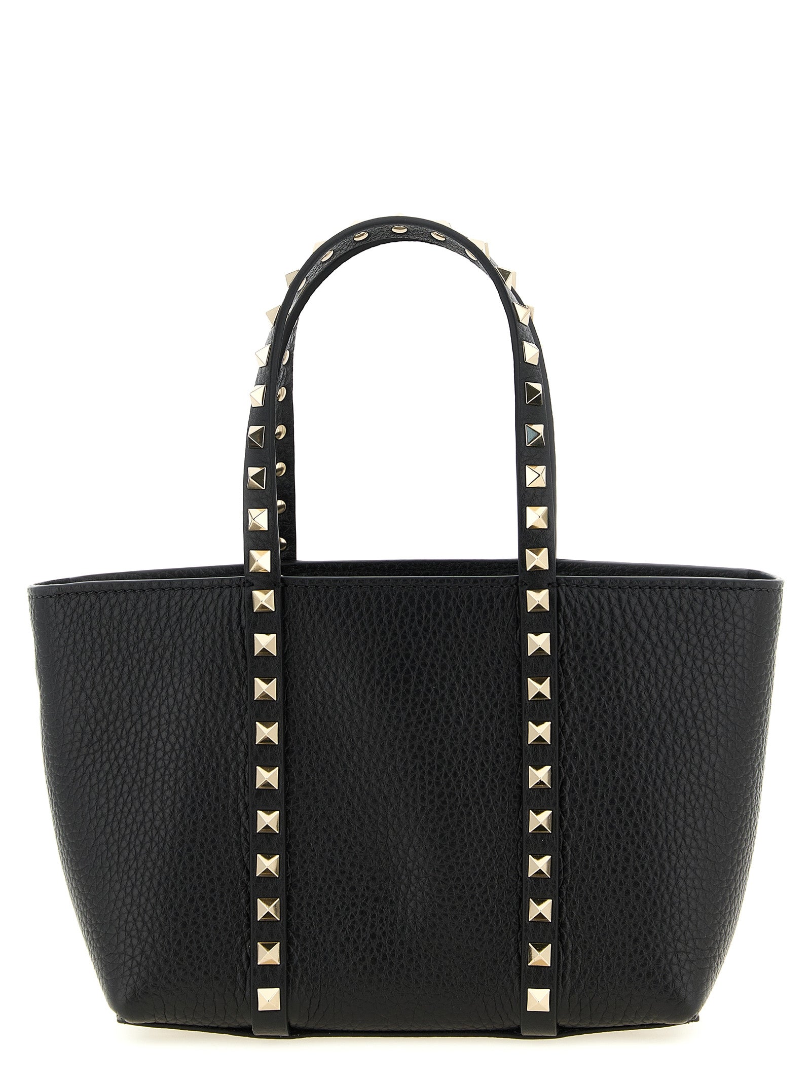 Valentino Garavani Black 'Rockstud' Mini Tote Bag Curated Luxury Accessories by Orvyn