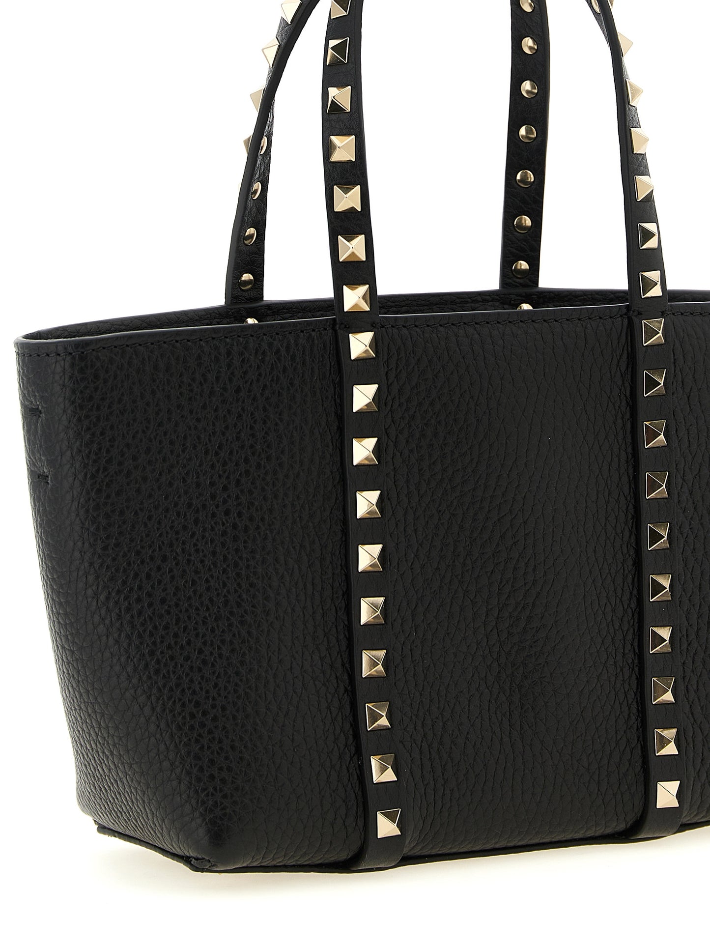 Valentino Garavani Black 'Rockstud' Mini Tote Bag Curated Luxury Accessories by Orvyn