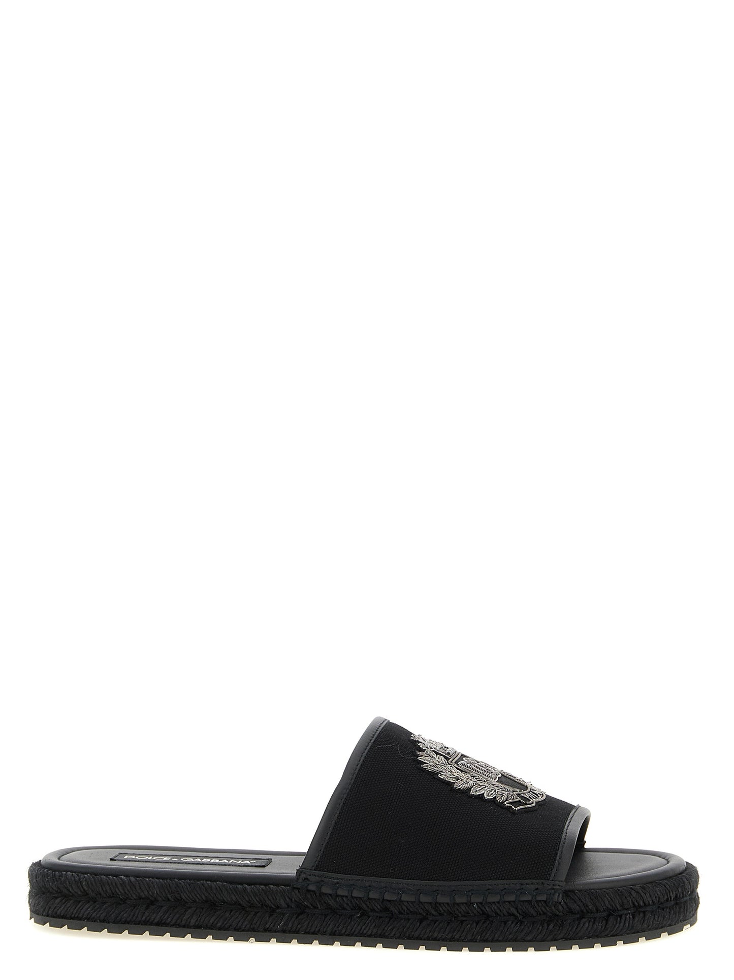 Dolce & Gabbana Black Cotton Slides Curated Luxury Accessories by Orvyn