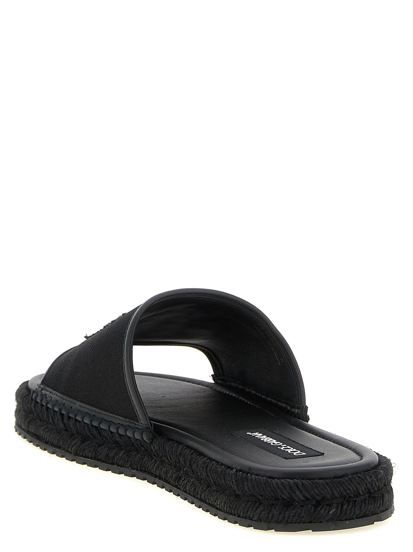 Dolce & Gabbana Black Cotton Slides Curated Luxury Accessories by Orvyn