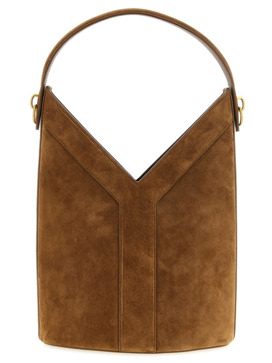 Saint Laurent Brown 'Y Long' Shoulder Bag Curated Luxury Accessories by Orvyn