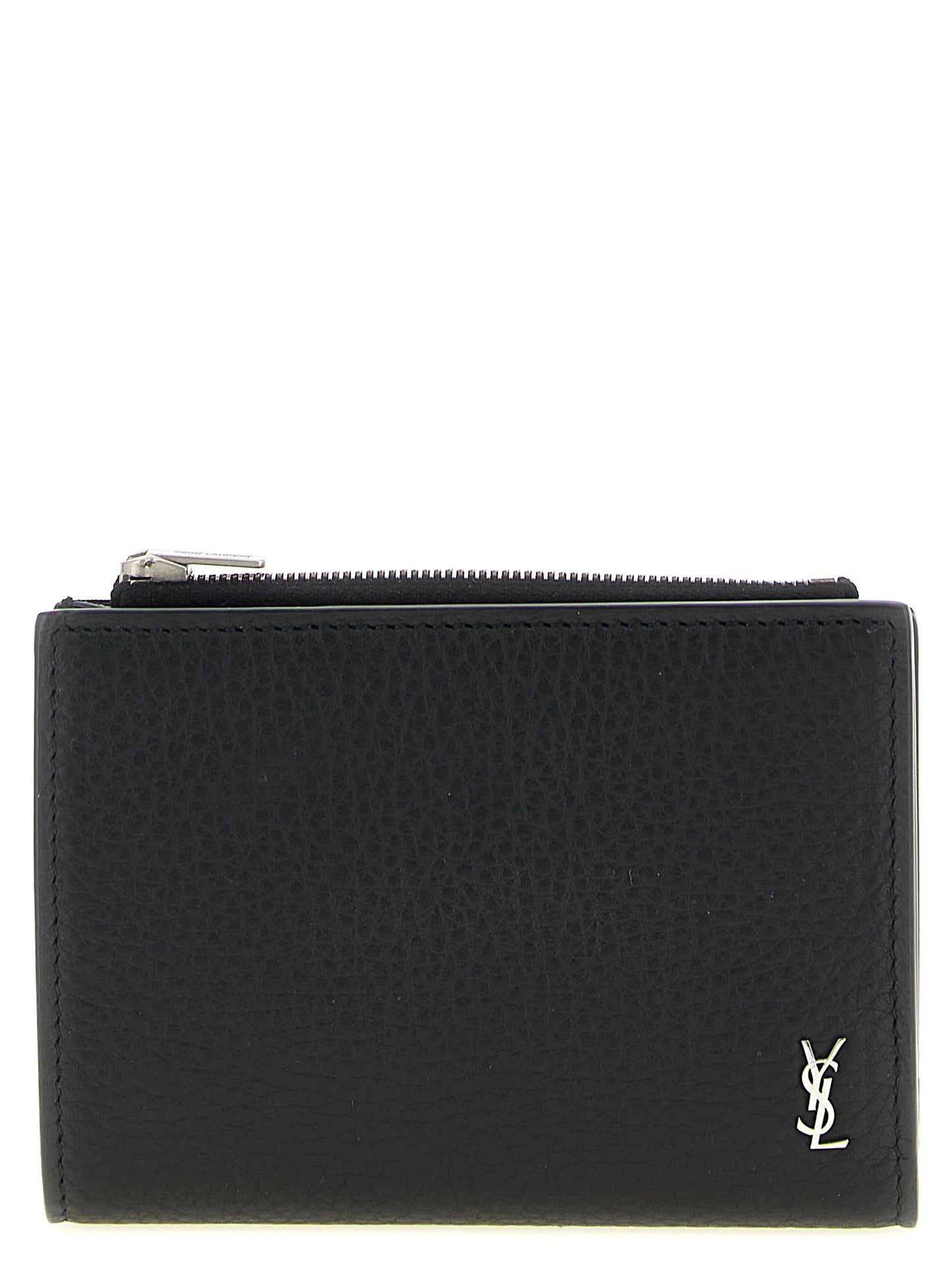 Saint Laurent Black 'Tiny Cassandre' Wallet Curated Luxury Accessories by Orvyn