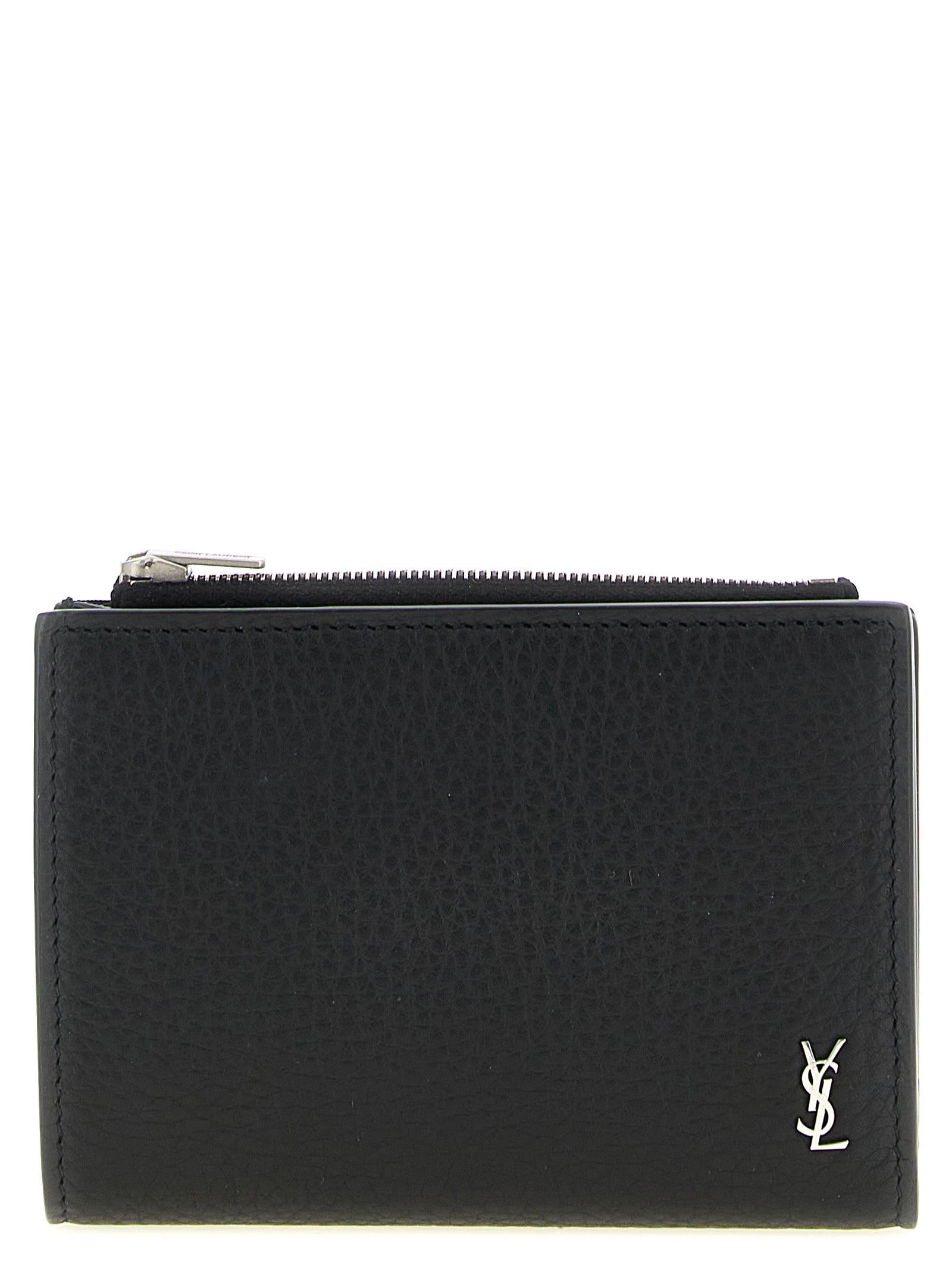 Saint Laurent Black 'Tiny Cassandre' Wallet Curated Luxury Accessories by Orvyn