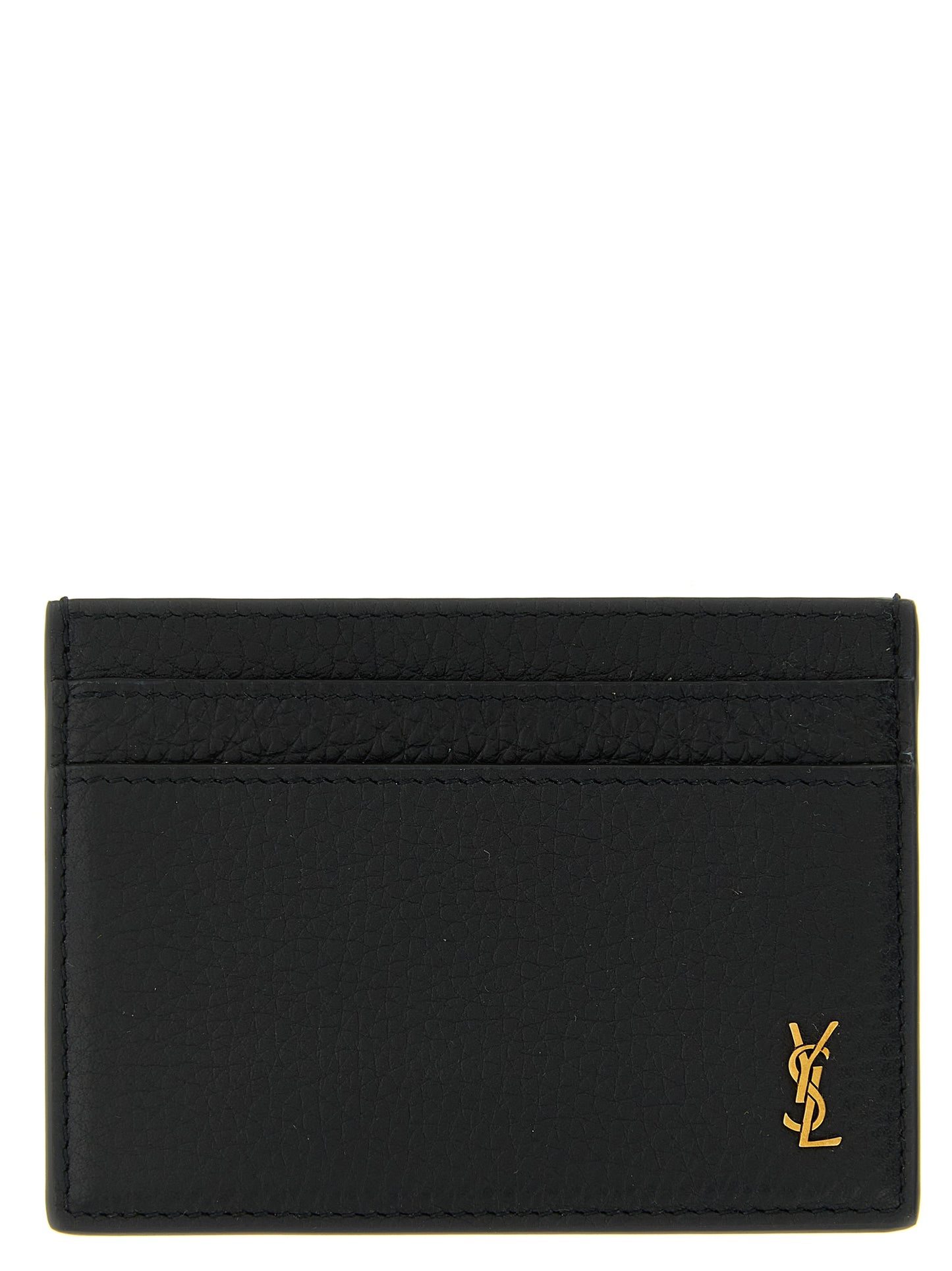 Saint Laurent Black 'Tiny Cassandre' Card Holder Curated Luxury Accessories by Orvyn