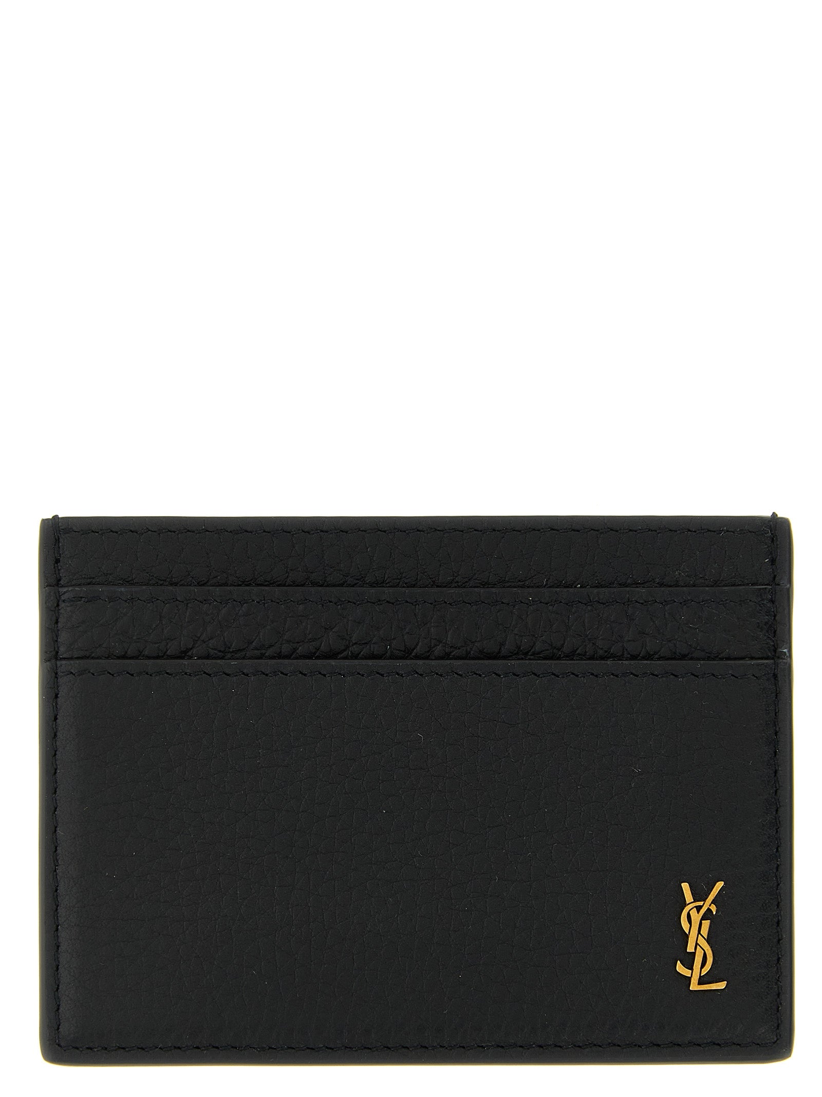 Saint Laurent Black 'Tiny Cassandre' Card Holder Curated Luxury Accessories by Orvyn