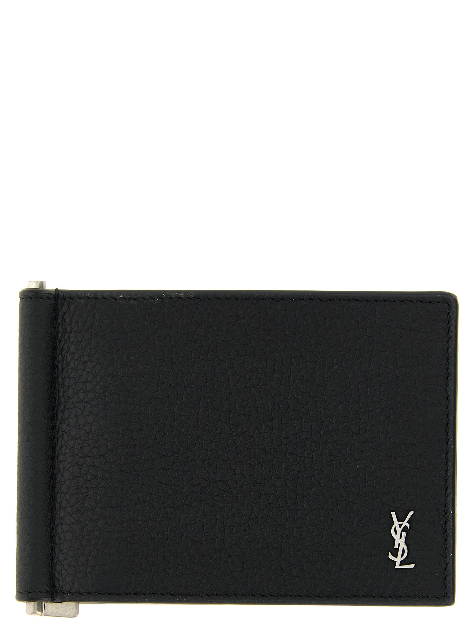 Saint Laurent Black 'Tiny Cassandre' Card Holder Curated Luxury Accessories by Orvyn