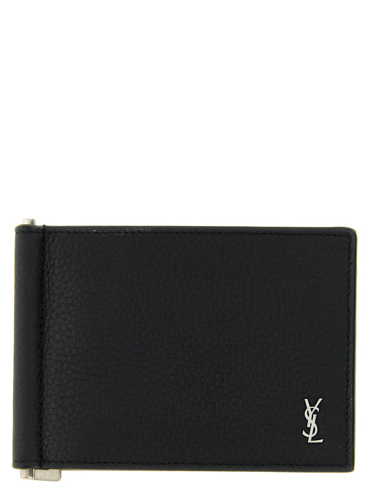 Saint Laurent Black 'Tiny Cassandre' Card Holder Curated Luxury Accessories by Orvyn