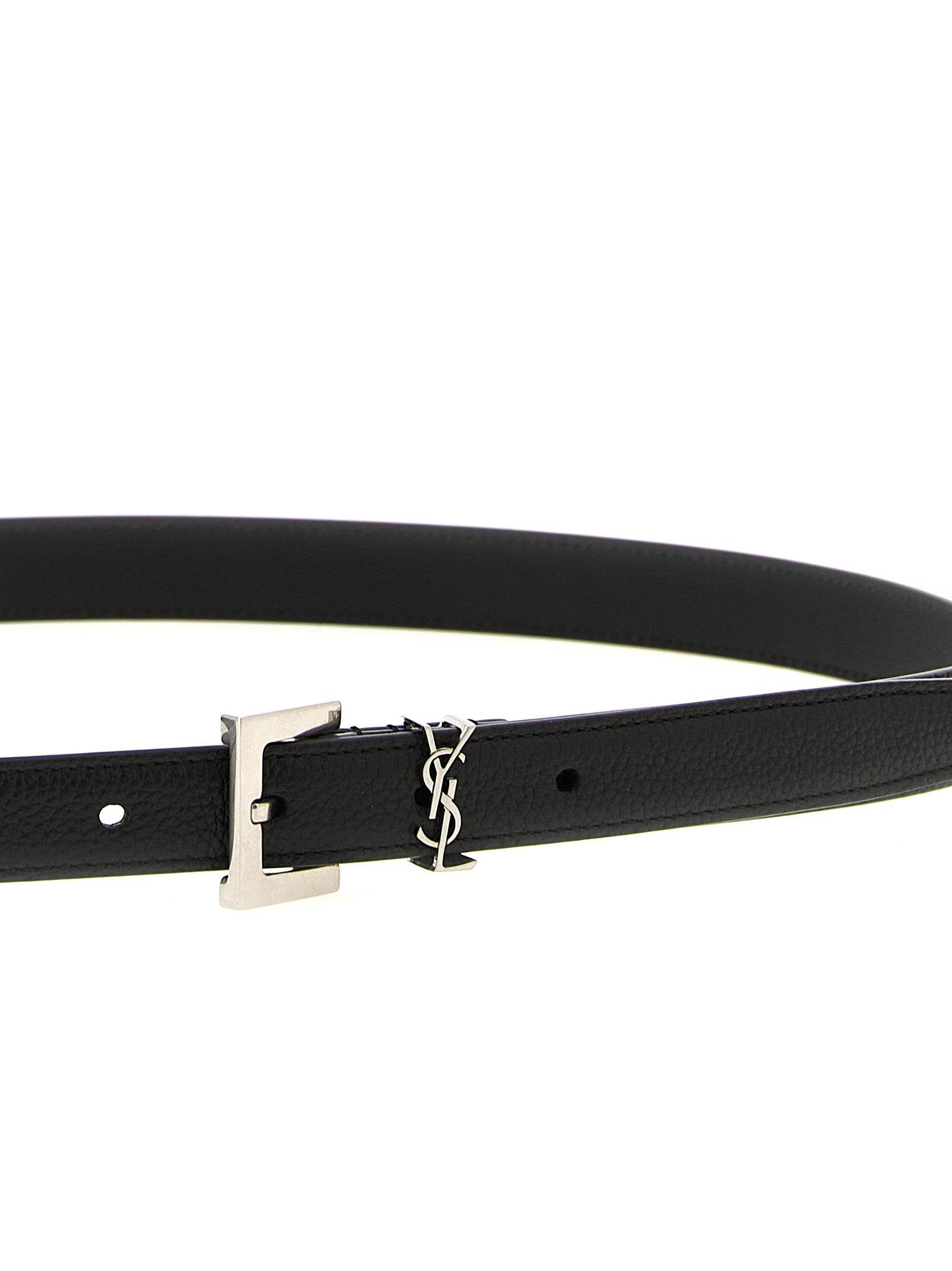 Saint Laurent Black 'Tiny Cassandre' Belt Curated Luxury Accessories by Orvyn