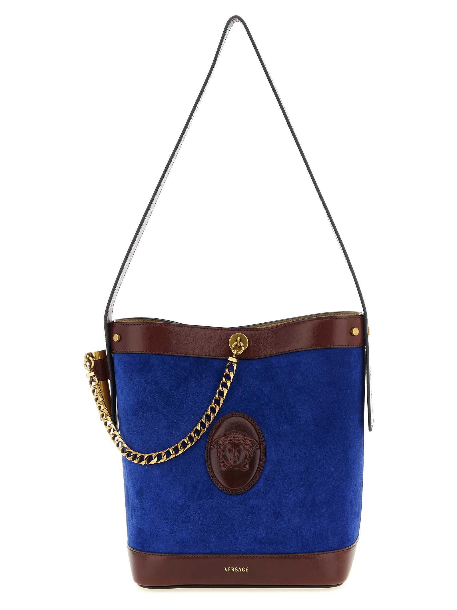 Versace Blue 'Pivot' Shoulder Bag Curated Luxury Accessories by Orvyn