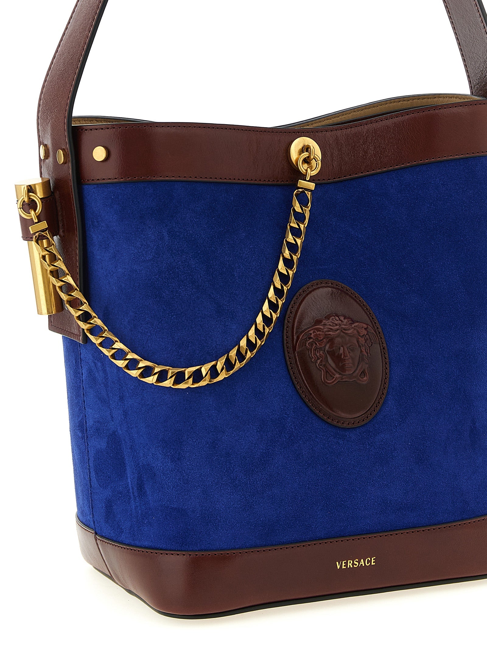 Versace Blue 'Pivot' Shoulder Bag Curated Luxury Accessories by Orvyn