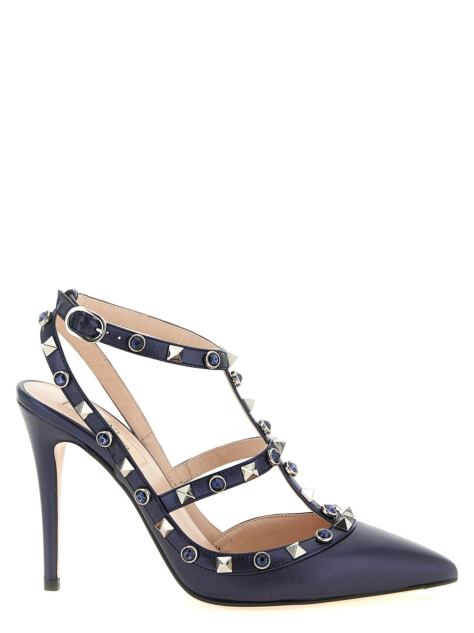Valentino Garavani Blue 'Rockstud' Pumps Curated Luxury Accessories by Orvyn
