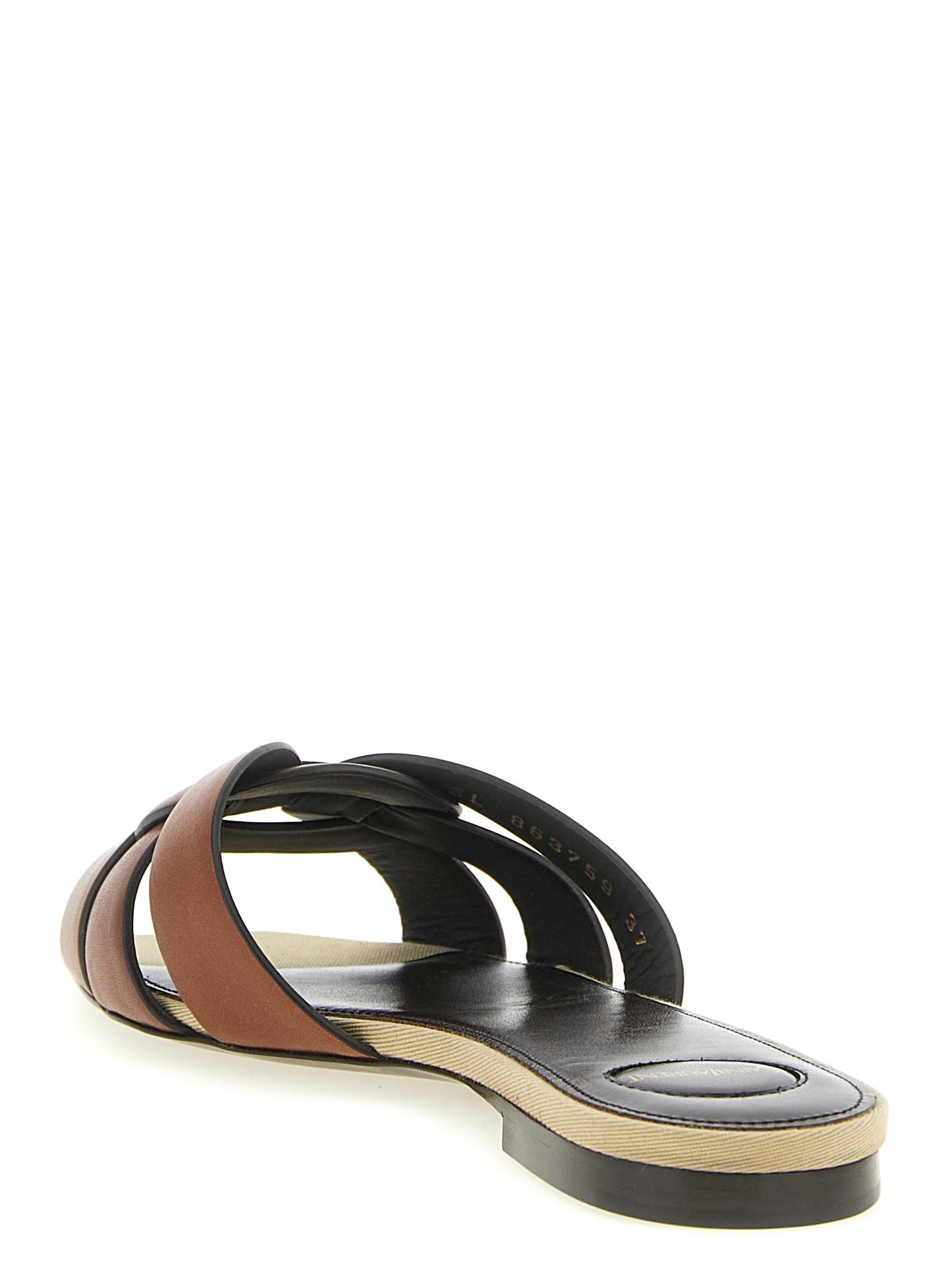Saint Laurent Brown 'Tribute' Slides Curated Luxury Accessories by Orvyn