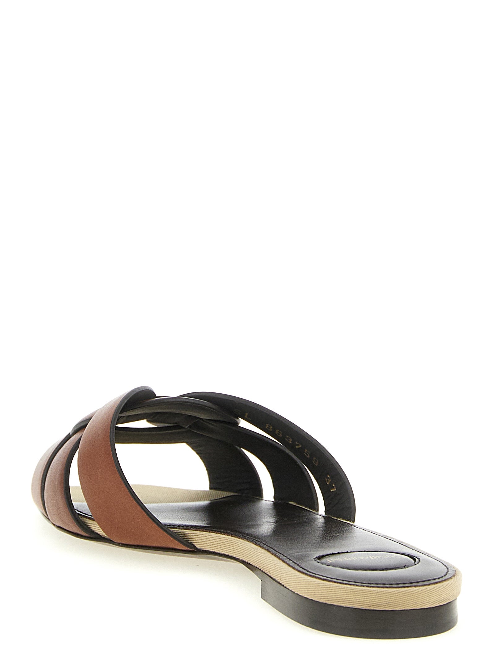 Saint Laurent Brown 'Tribute' Slides Curated Luxury Accessories by Orvyn