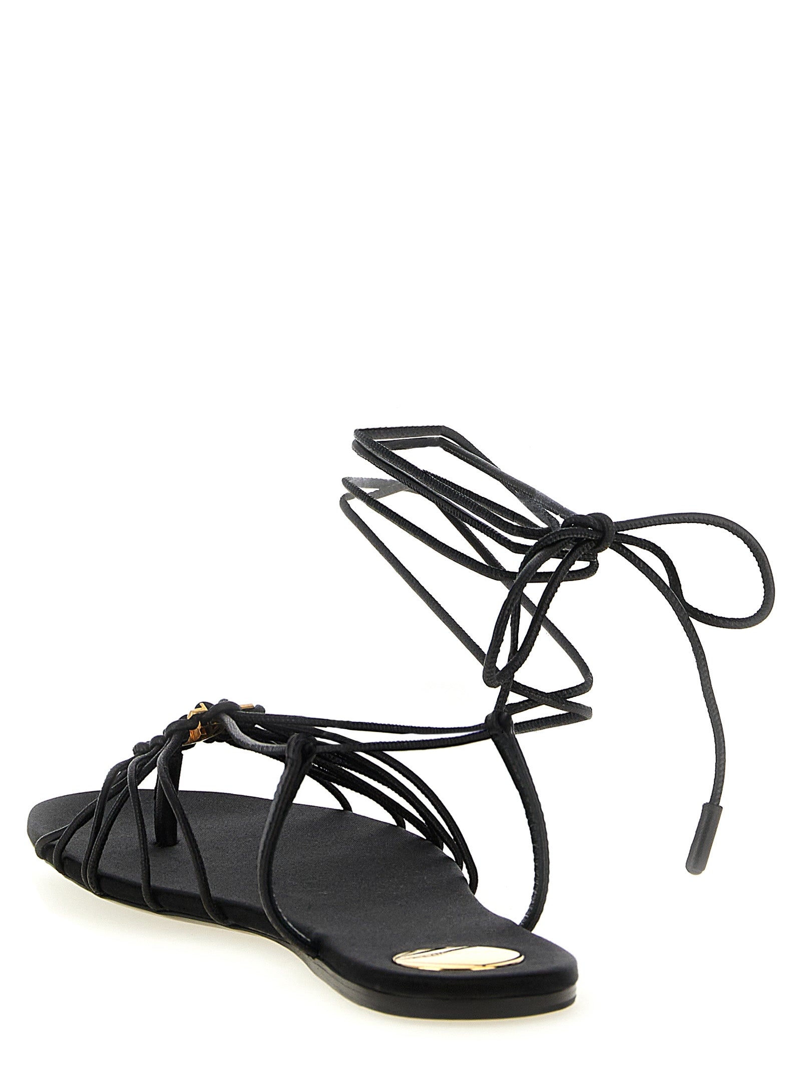 Saint Laurent Black 'Babylone' Sandals Curated Luxury Accessories by Orvyn